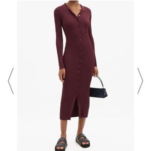 Napa buttoned ribbed-knit dress